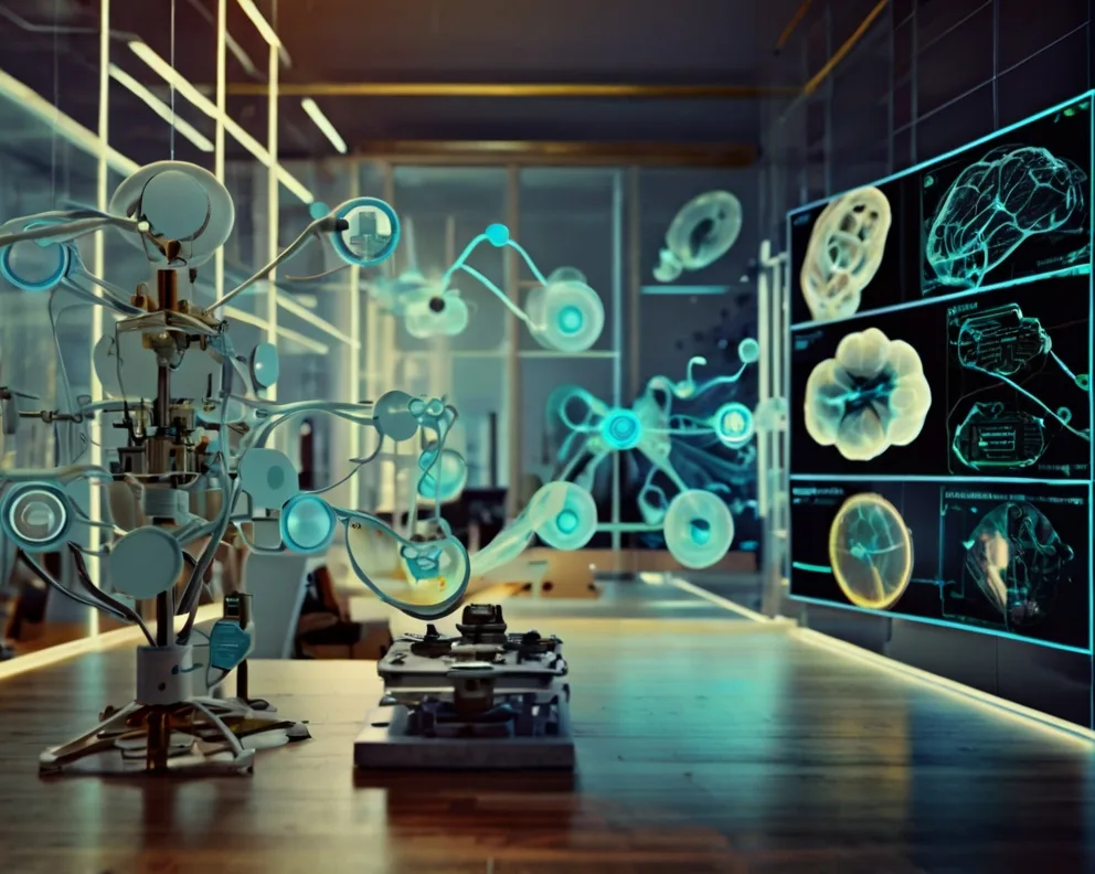 AI and machine learning visualisation representing intelligent automation and innovation